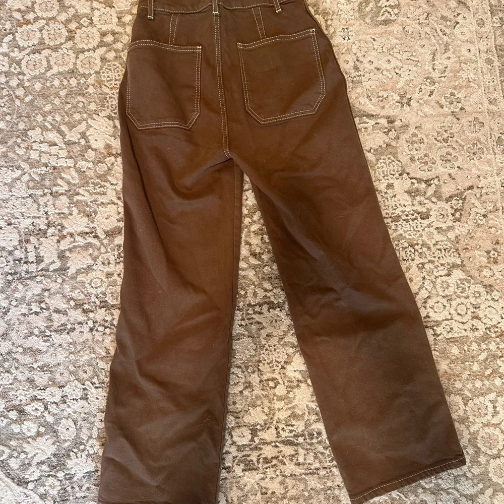 Reformation Chocolate Brown Jeans with Contrast Stitching - Picture 7 of 7